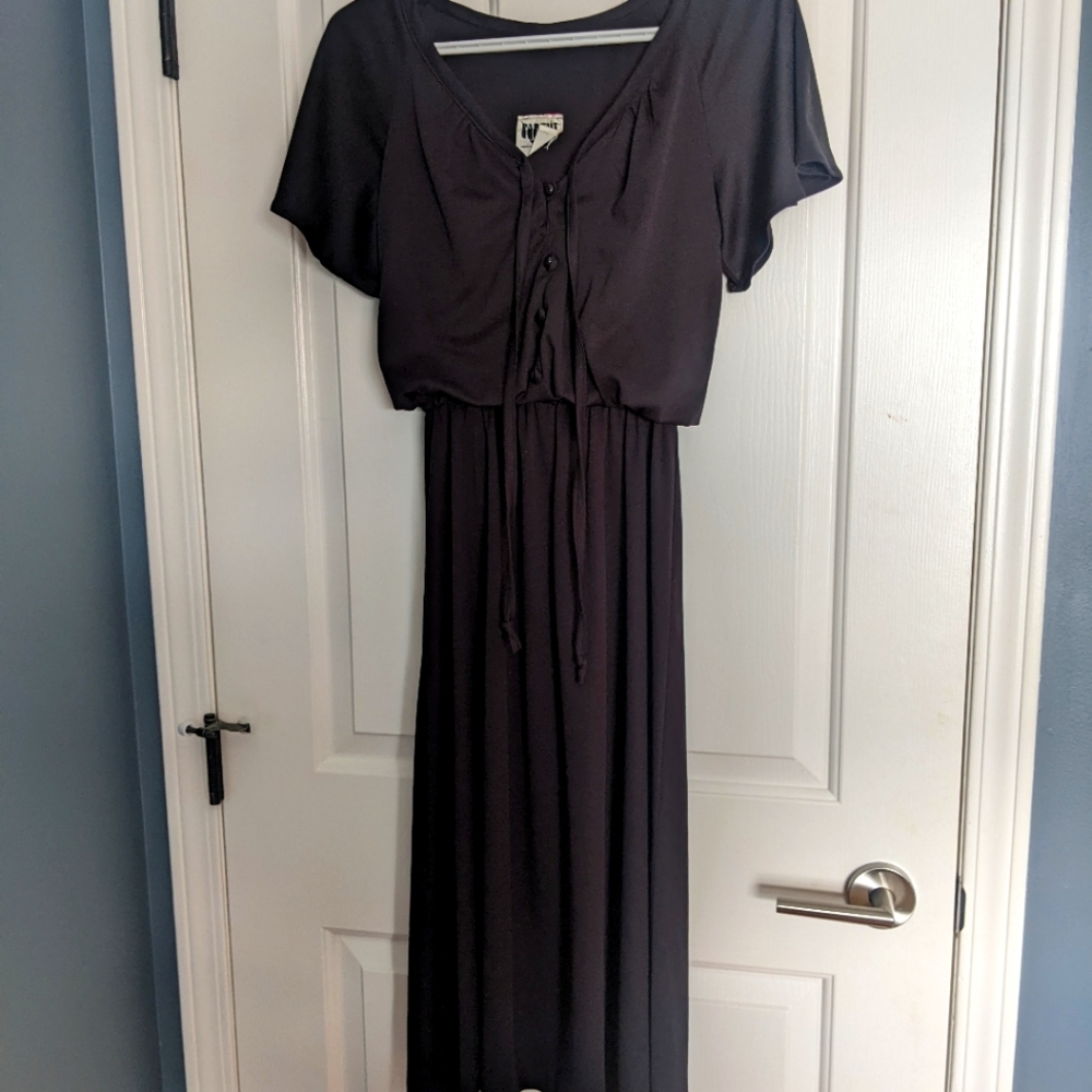 Parfait Vintage 1970s Black Boho Dress